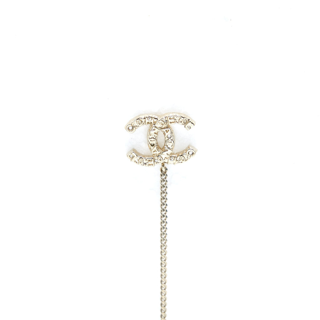 CHANEL ONE SIDE CC LOGO DROPPING EARRING