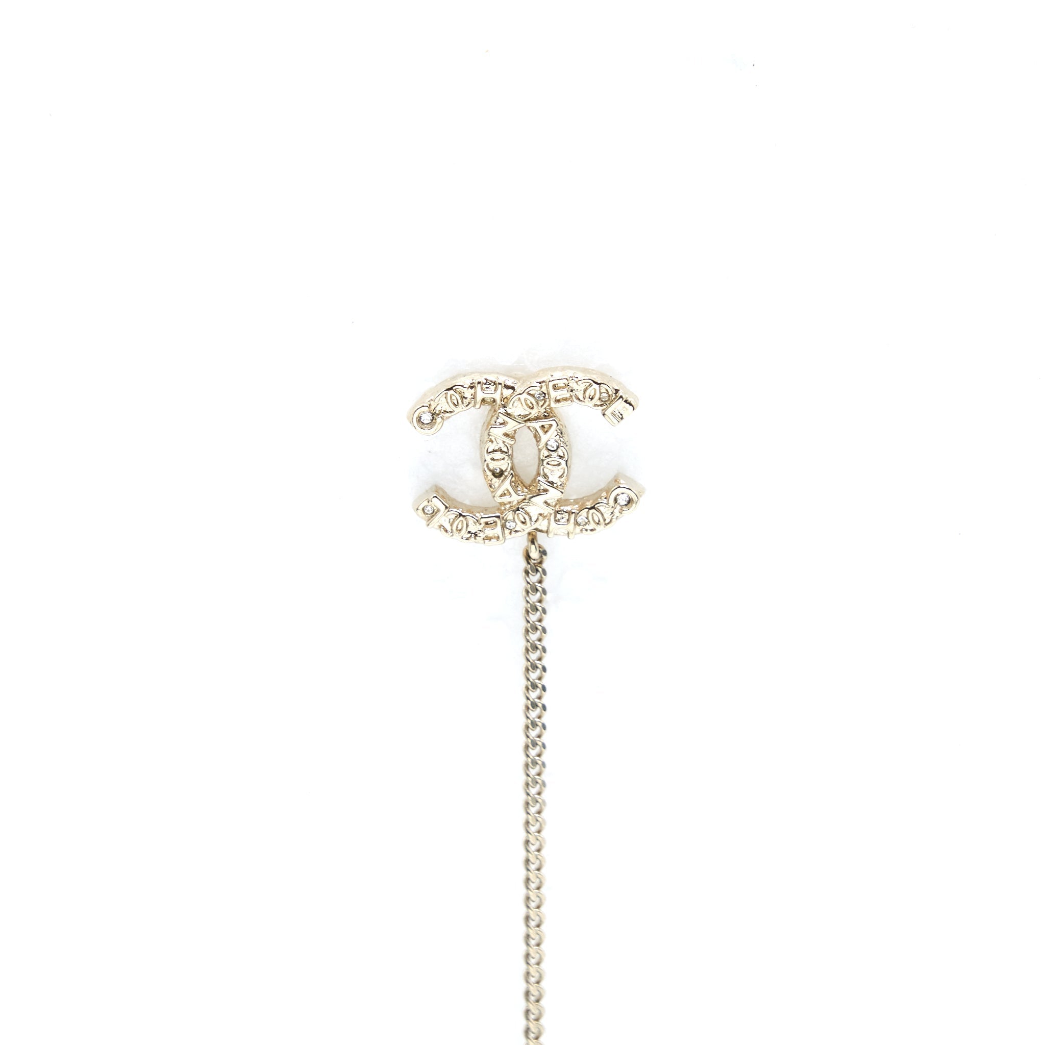 CHANEL ONE SIDE CC LOGO DROPPING EARRING