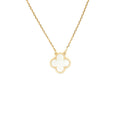 VAN CLEEF AND ARPELS VINTAGE ALHAMBRA PENDANT WHITE MOTHER OF PEARL WITH YELLOW GOLD