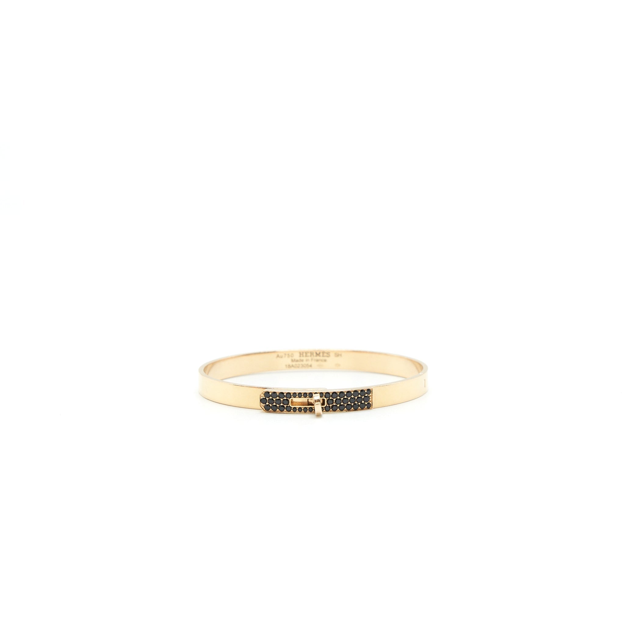 HERMES KELLY BRACELET ROSEGOLD AND BLACK SPINELS GEMSTONES