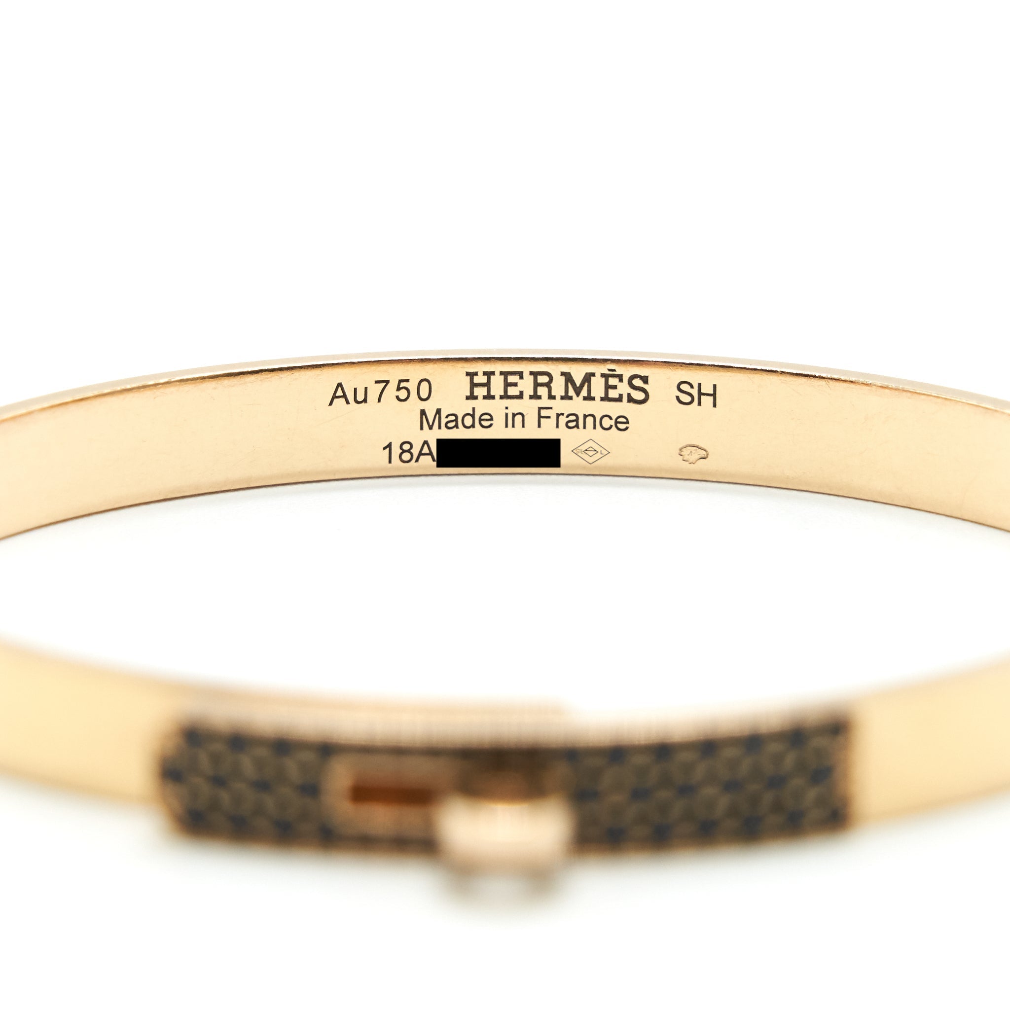 HERMES KELLY BRACELET ROSEGOLD AND BLACK SPINELS GEMSTONES