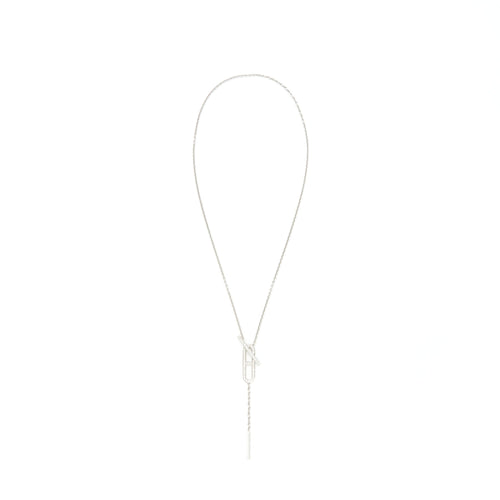 HERMES EVER CHAIN D'ANCRE NECKLACE, SMALL MODEL, 18K WHITE GOLD WITH DIMOND
