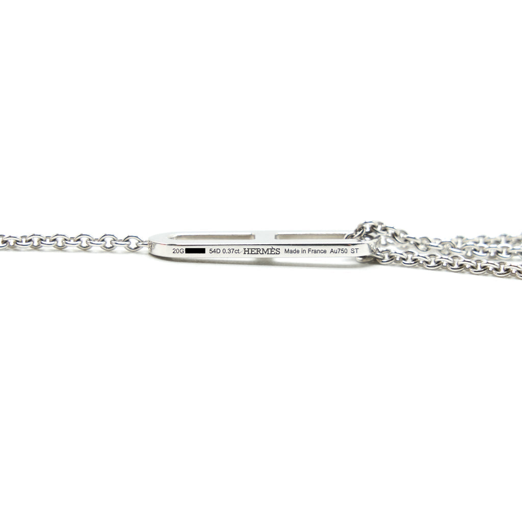 HERMES EVER CHAIN D'ANCRE NECKLACE, SMALL MODEL, 18K WHITE GOLD WITH DIMOND
