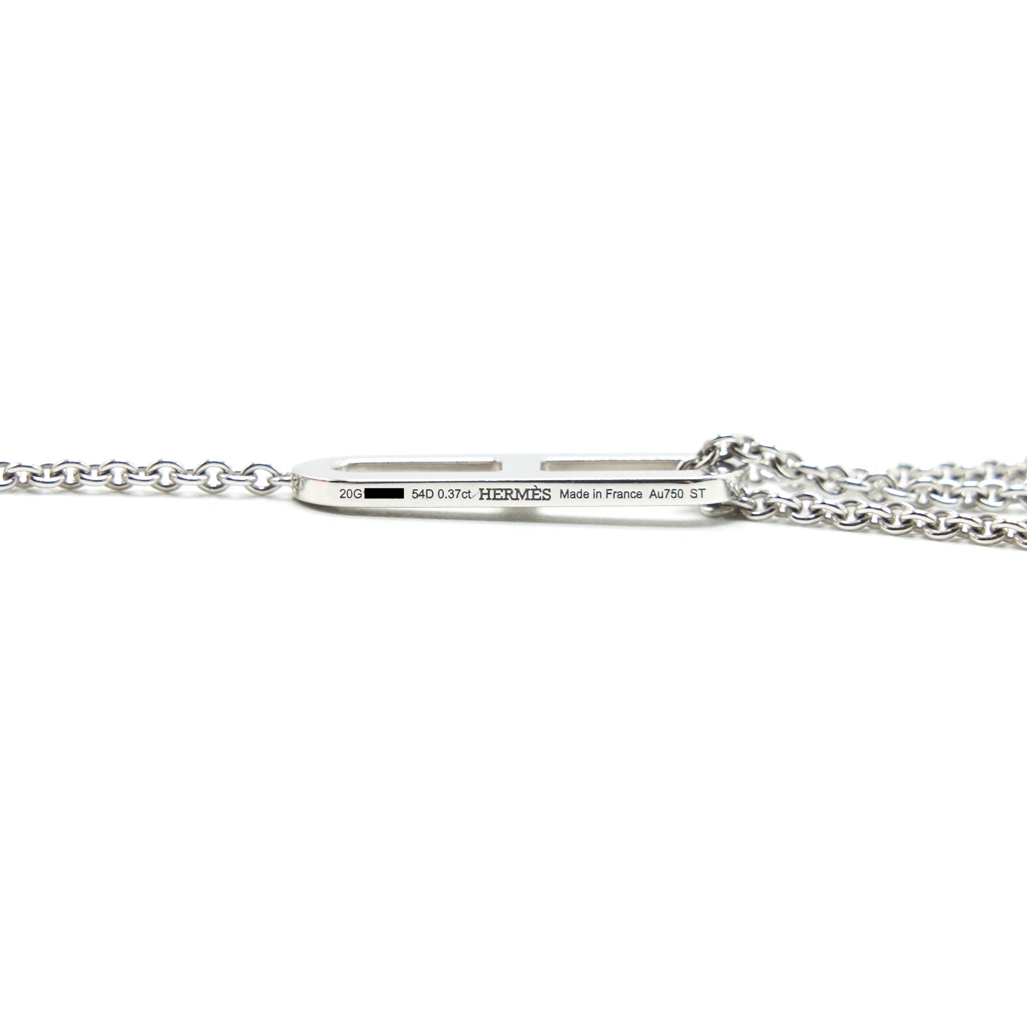 HERMES EVER CHAIN D'ANCRE NECKLACE, SMALL MODEL, 18K WHITE GOLD WITH DIMOND