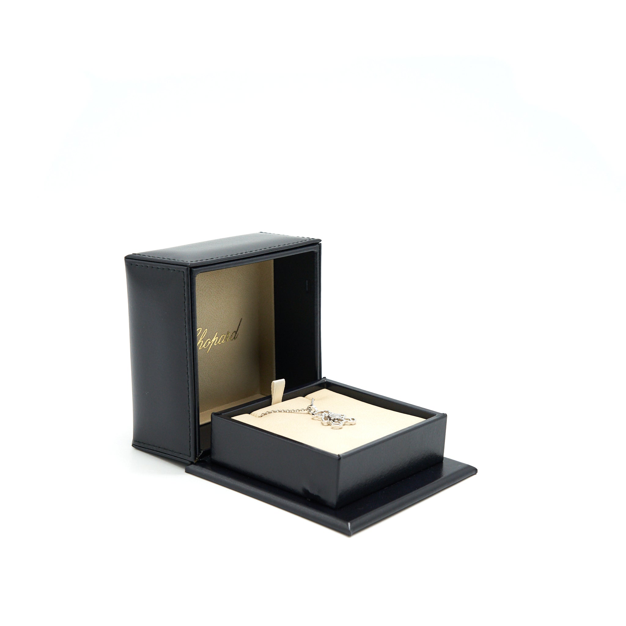 CHOPARD HAPPY DIAMONDS TEDDY BEAR PENDANT NECKLACE IN WHITE GOLD