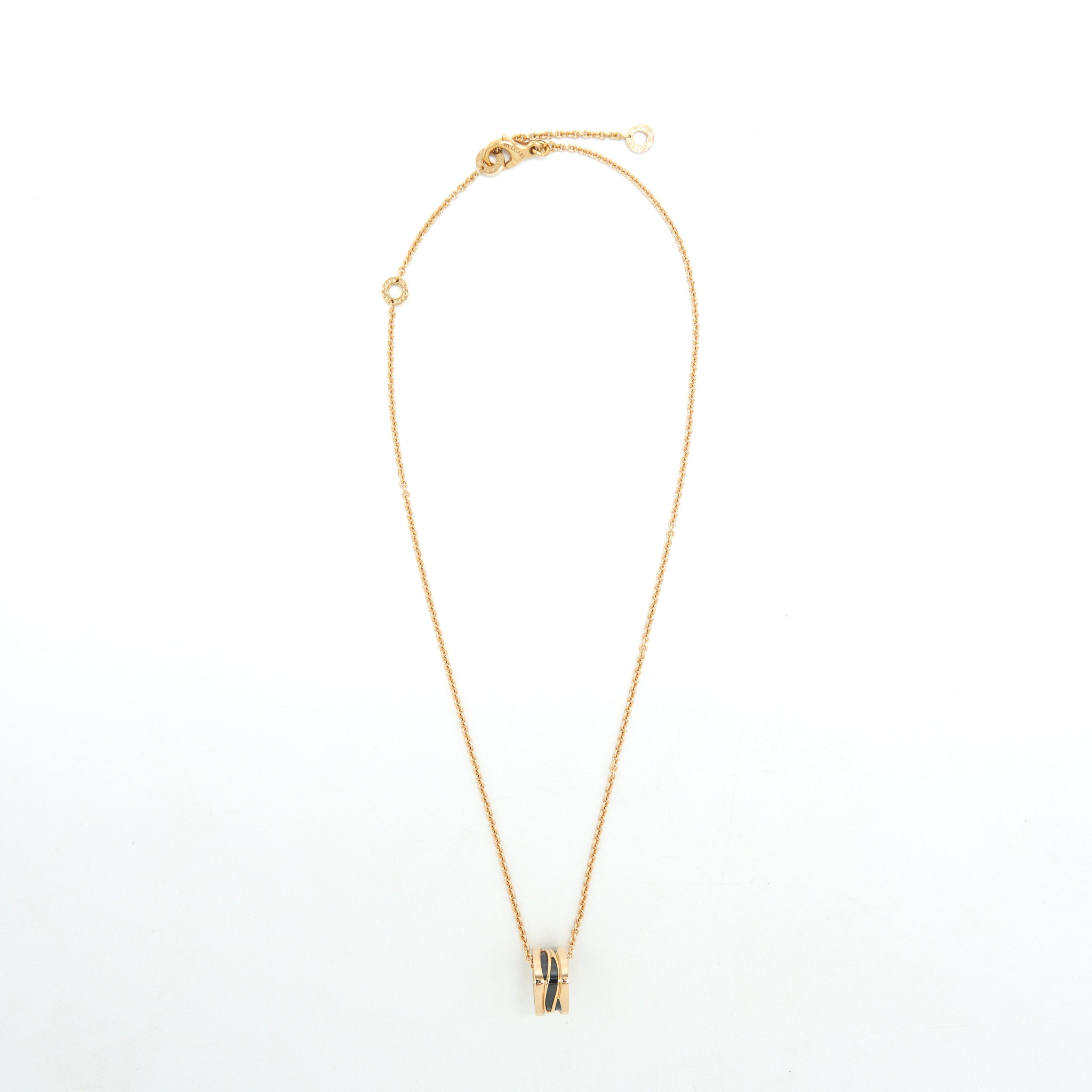 BVLGARI B.ZERO NECKLACE PINK GOLD BLACK CERAMIC