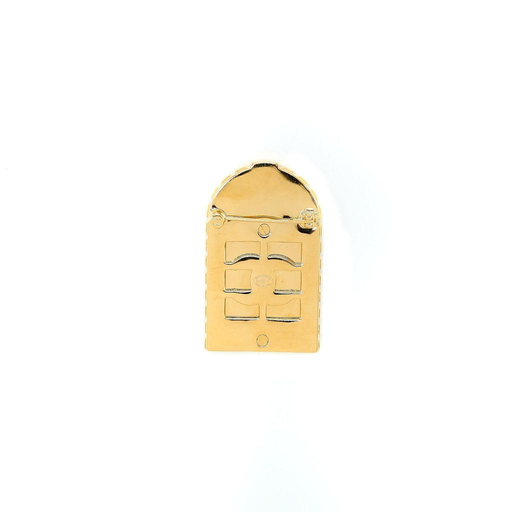 CHANEL 31 DOORPLATE DOOR BROOCH GOLD TONE