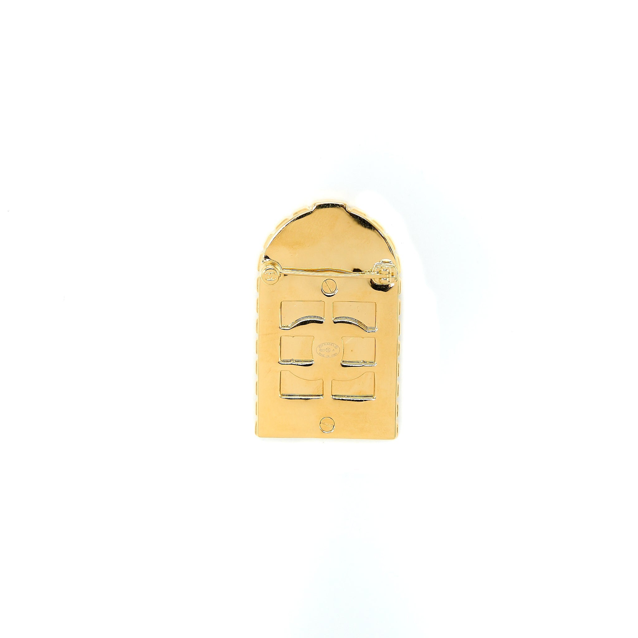 CHANEL 31 DOORPLATE DOOR BROOCH GOLD TONE