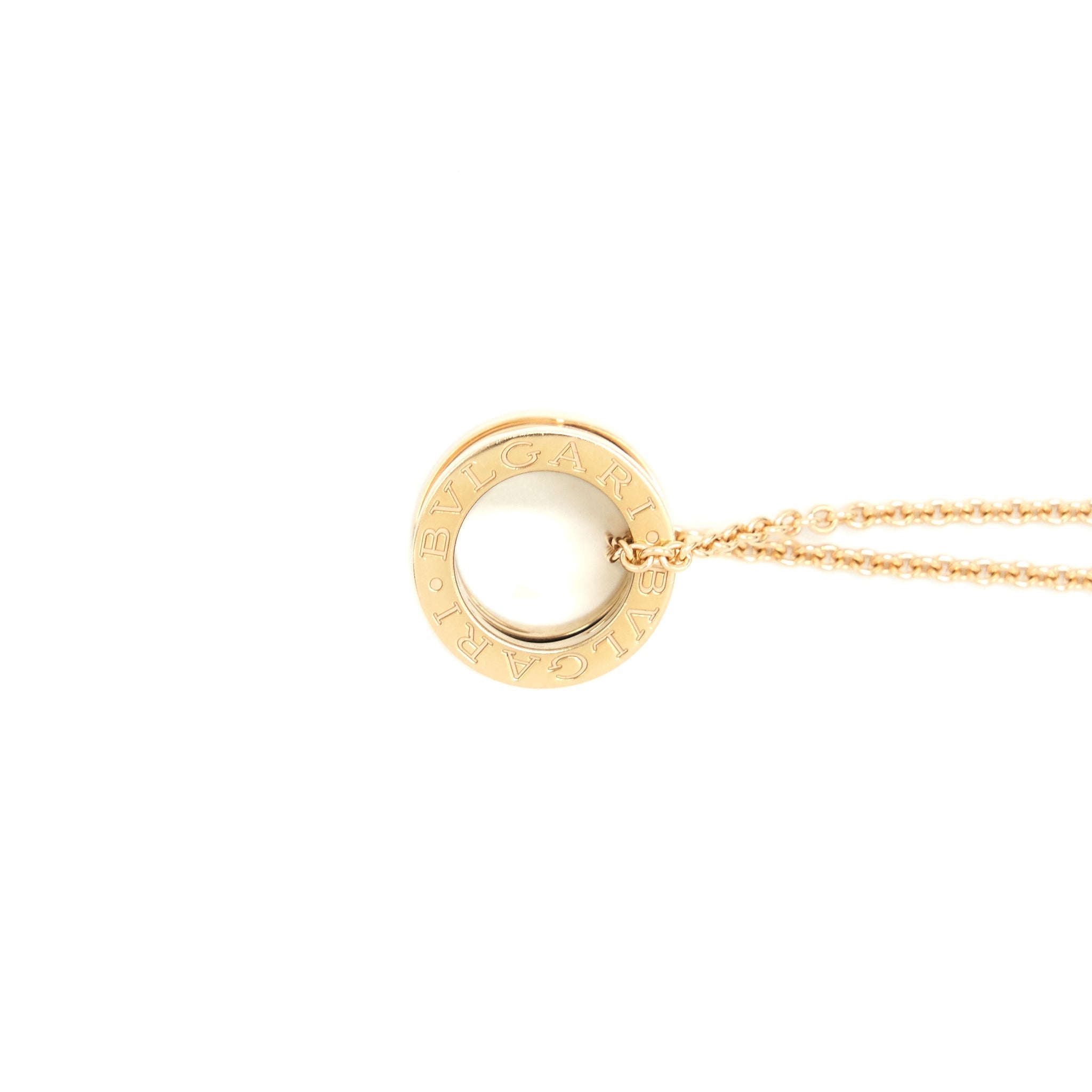 BVLGARI B.ZERO NECKLACE PINK GOLD BLACK CERAMIC