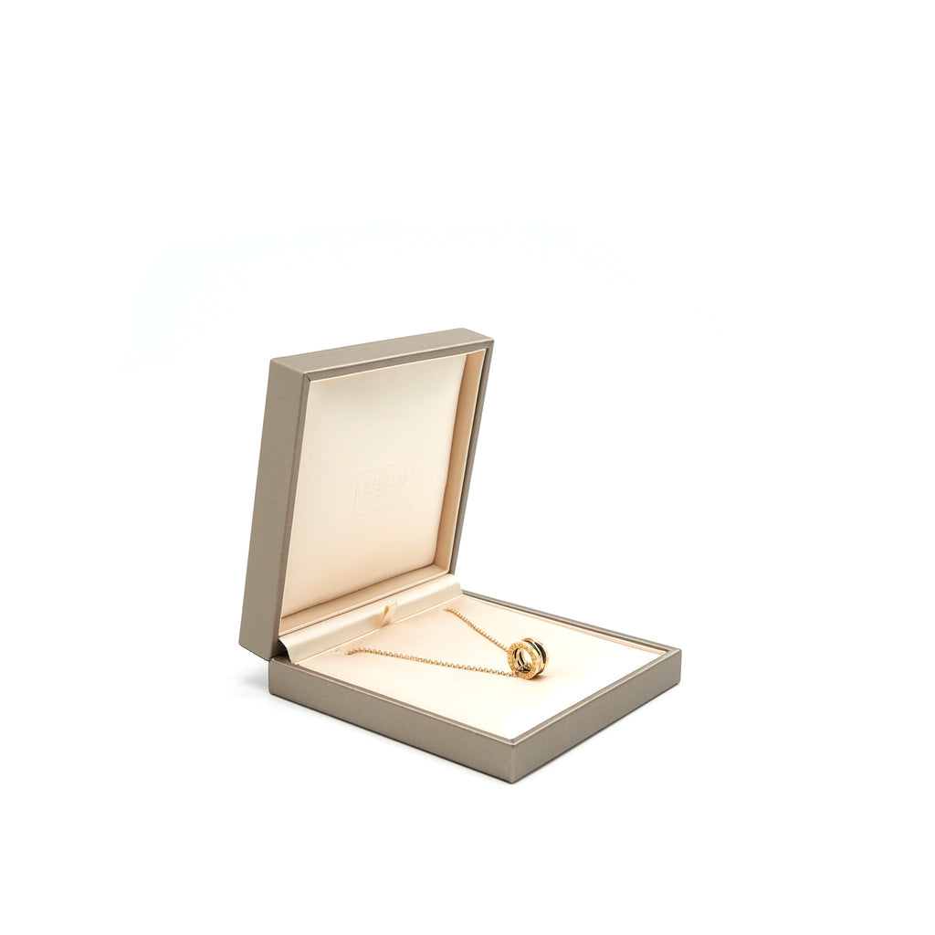 BVLGARI B.ZERO NECKLACE PINK GOLD BLACK CERAMIC