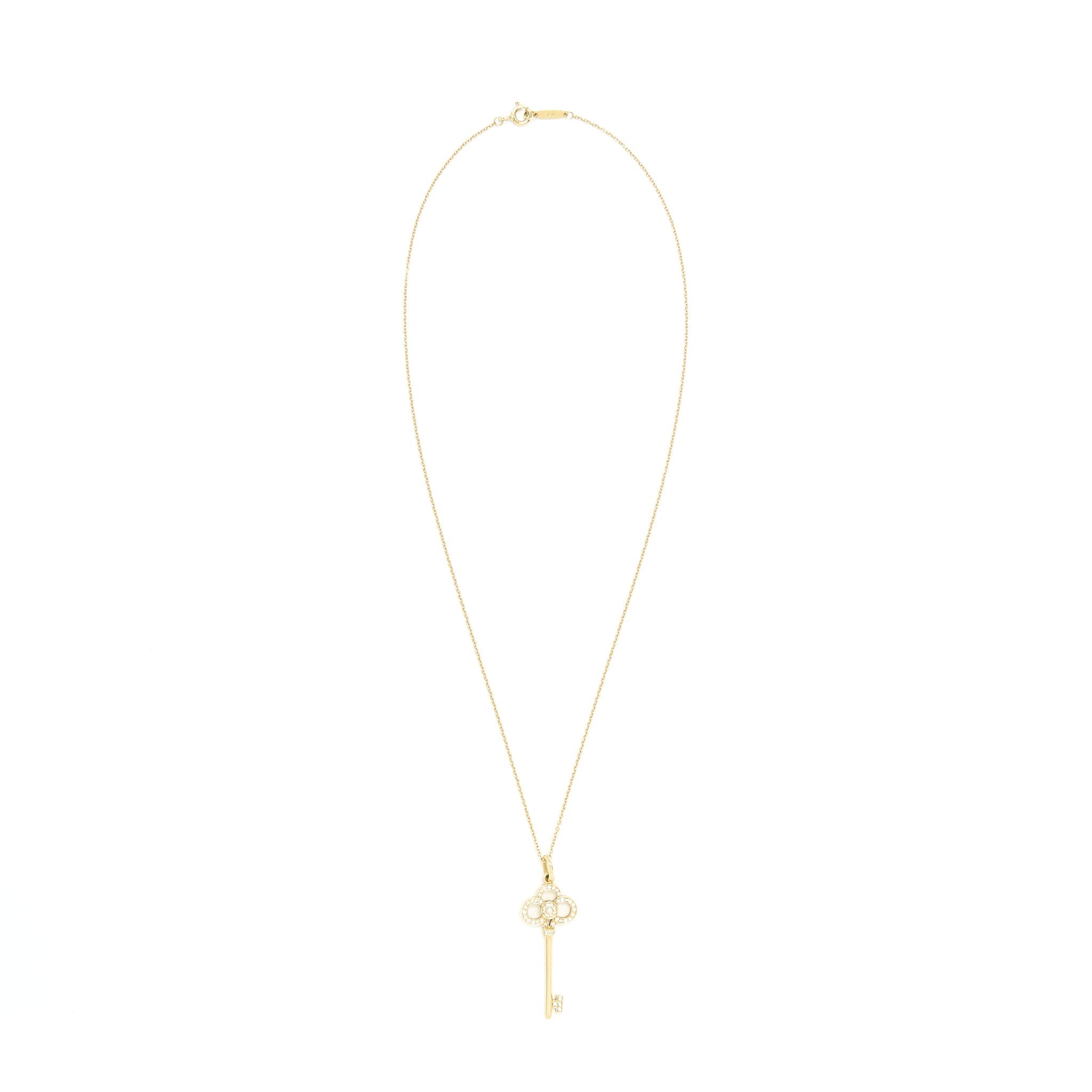 TIFFANY KEYS CROWN KEY PENDANT YELLOW GOLD WITH DIMONDS