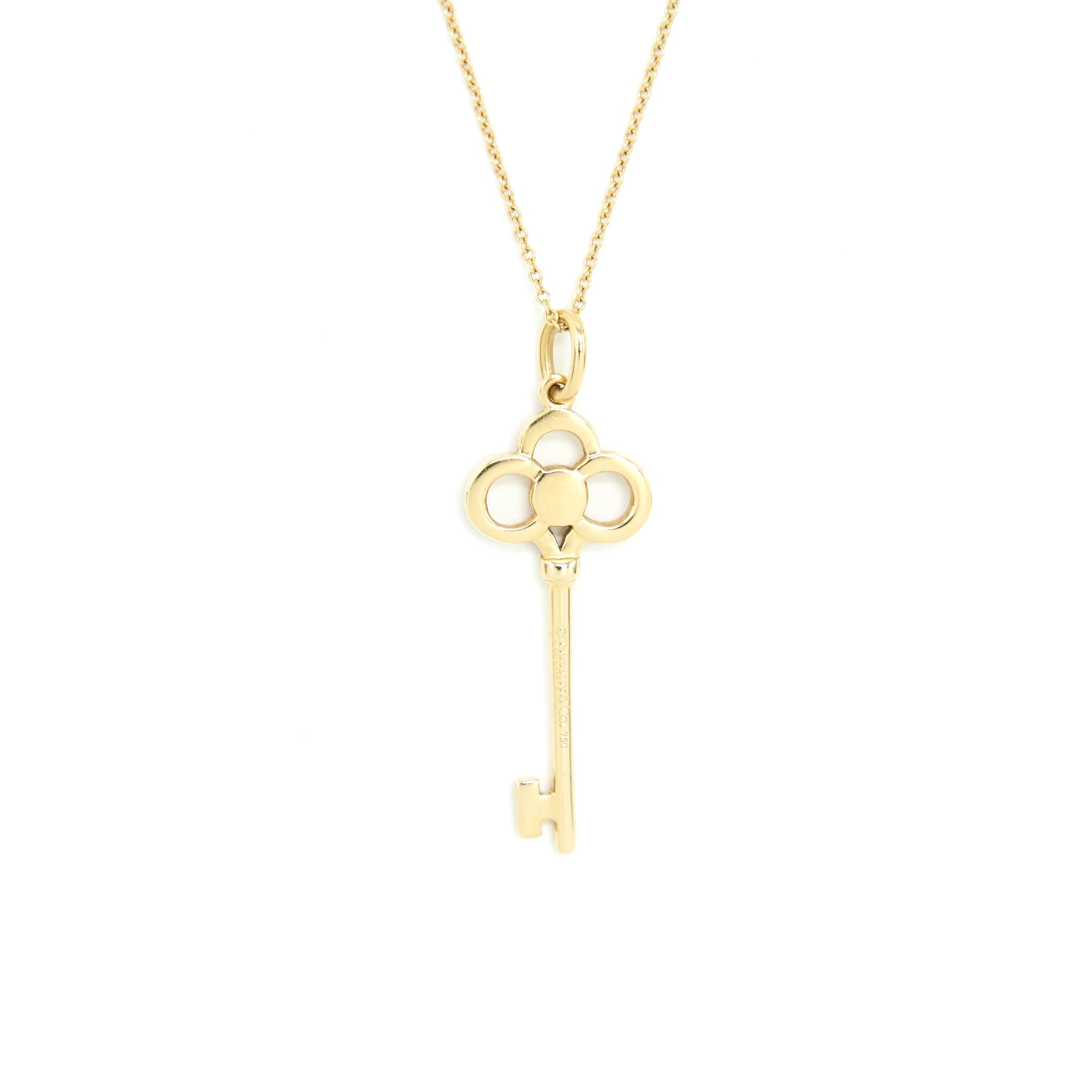 TIFFANY KEYS CROWN KEY PENDANT YELLOW GOLD WITH DIMONDS