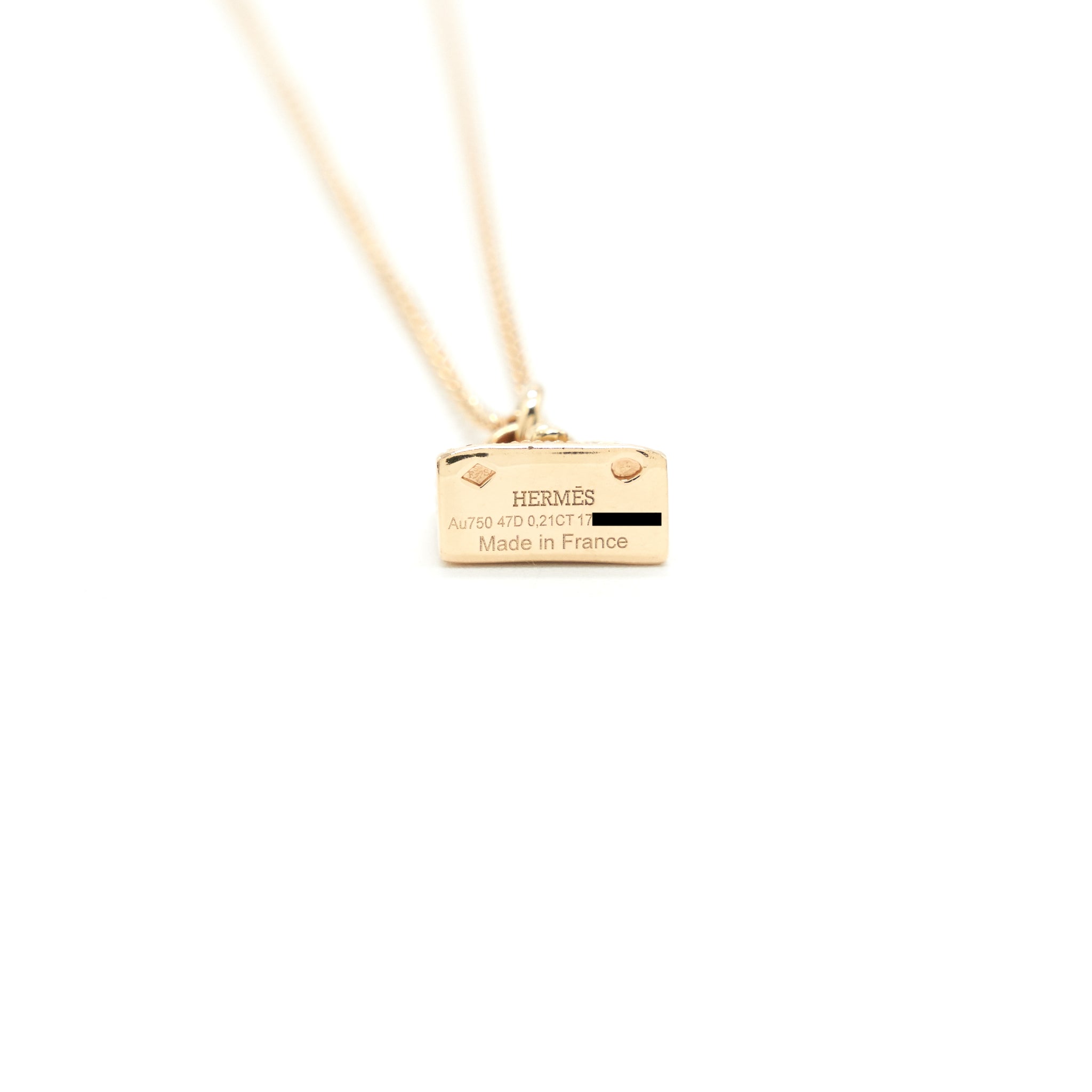 HERMES KELLY NECKLACE ROSEGOLD WITH DIAMONDS OLD VERSION