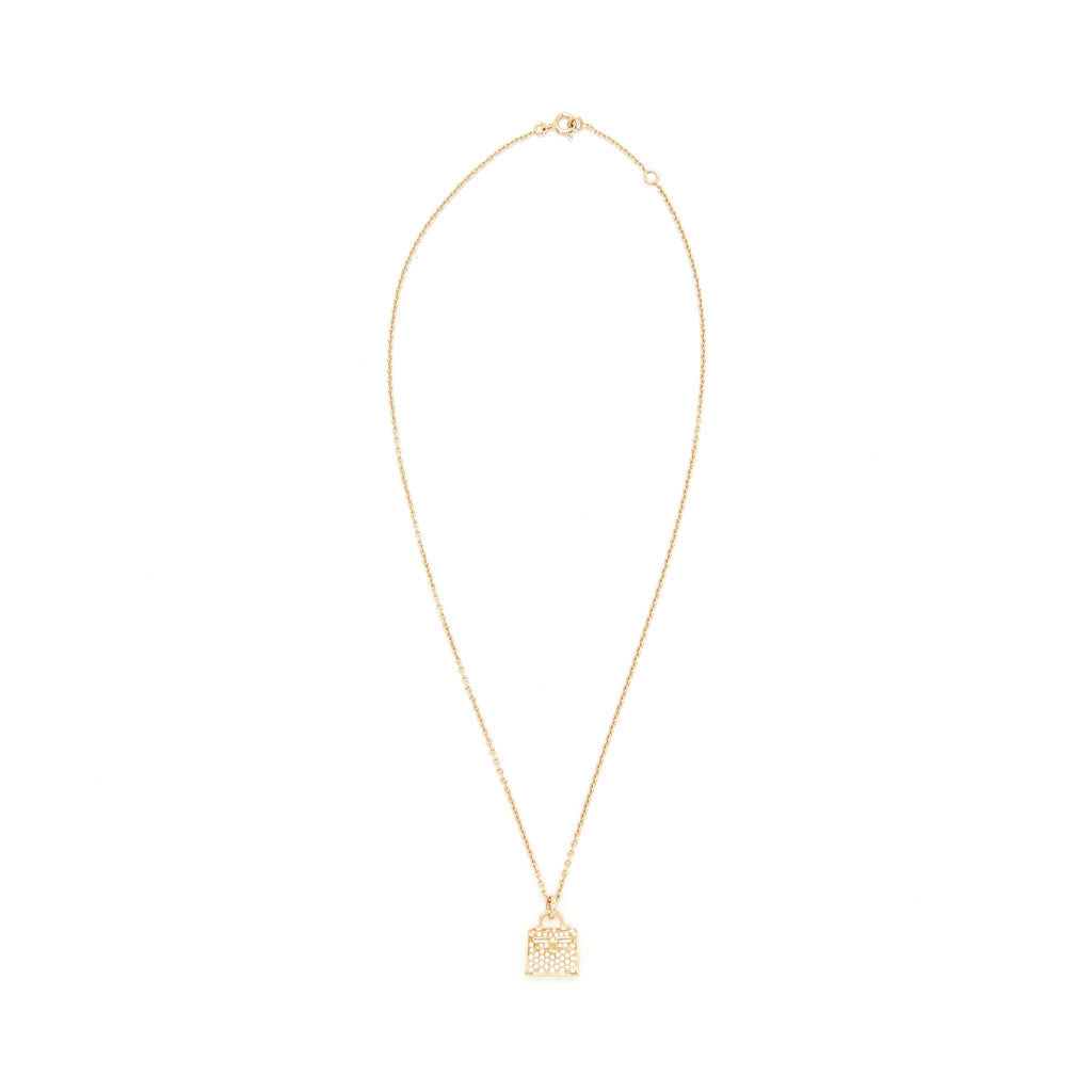 HERMES KELLY NECKLACE ROSEGOLD WITH DIAMONDS OLD VERSION