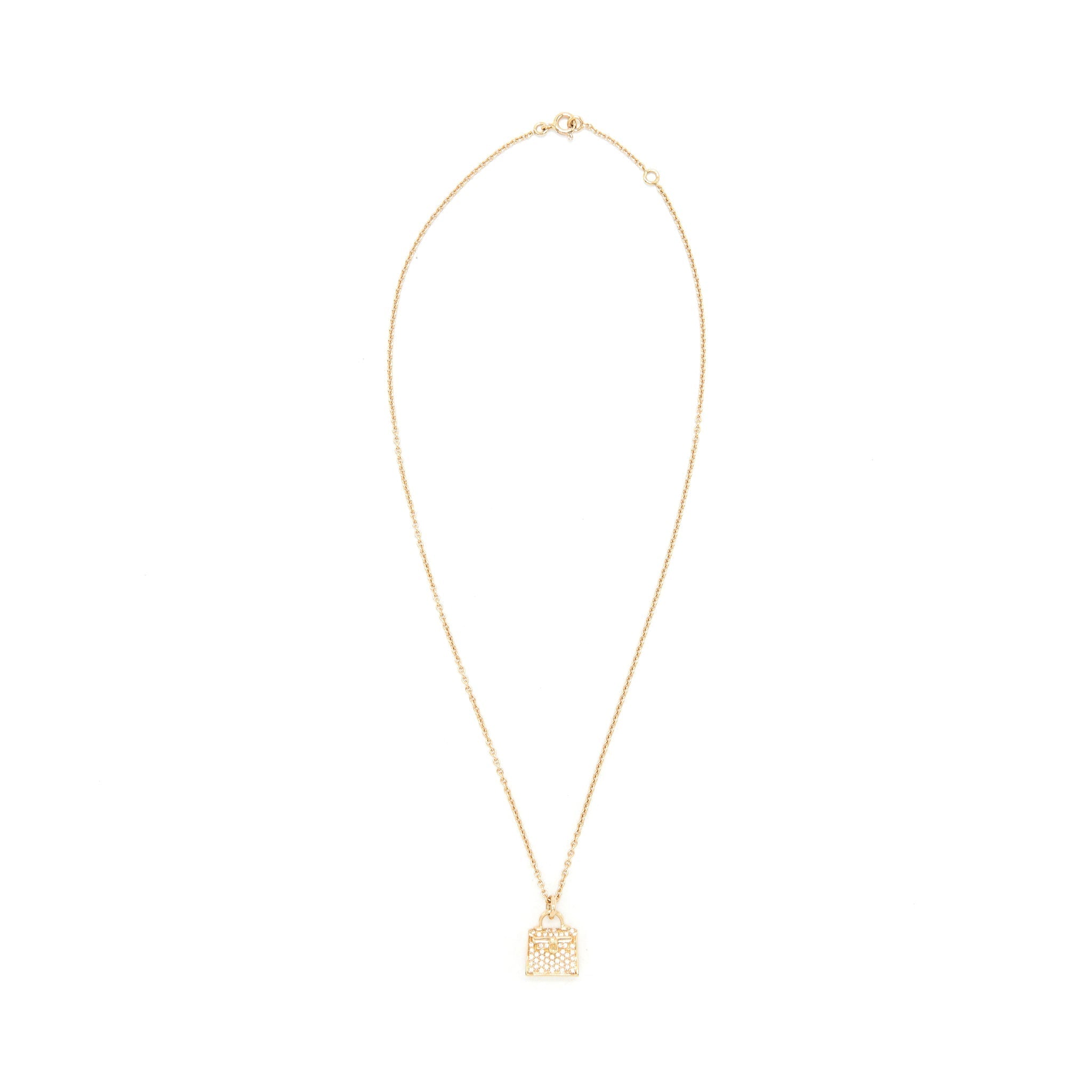 HERMES KELLY NECKLACE ROSEGOLD WITH DIAMONDS OLD VERSION