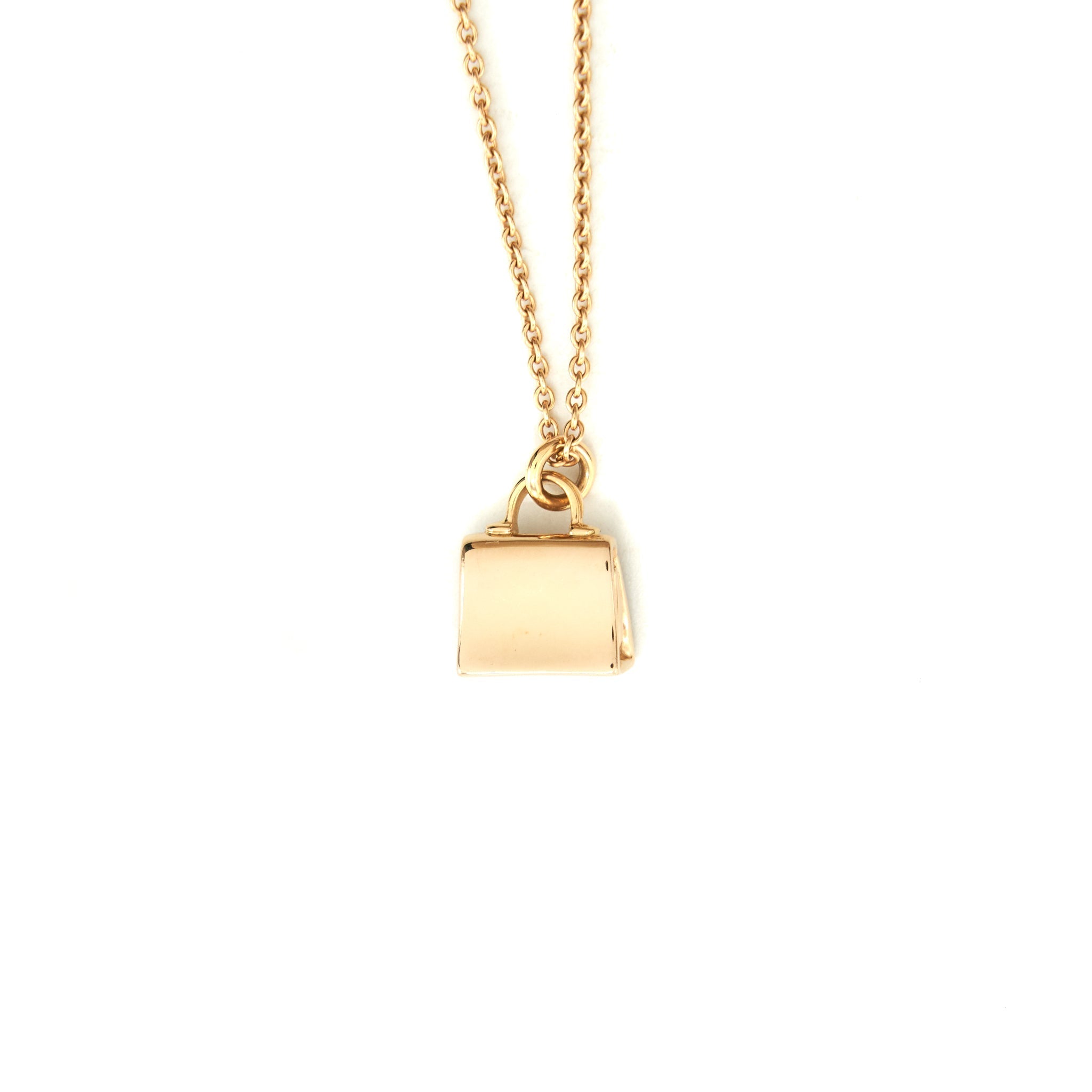 HERMES KELLY NECKLACE ROSEGOLD WITH DIAMONDS OLD VERSION
