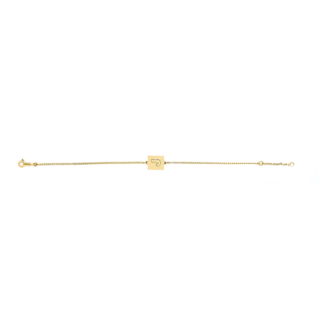 CELINE ALPHABET J BRACELET IN BRASS GOLD TONE