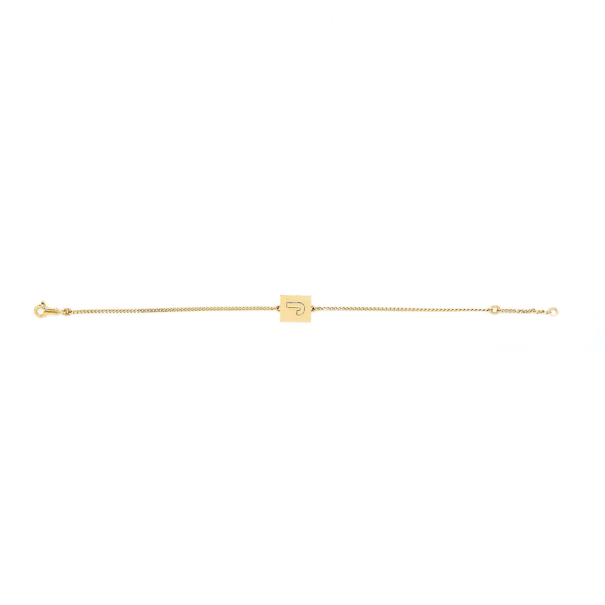 CELINE ALPHABET J BRACELET IN BRASS GOLD TONE