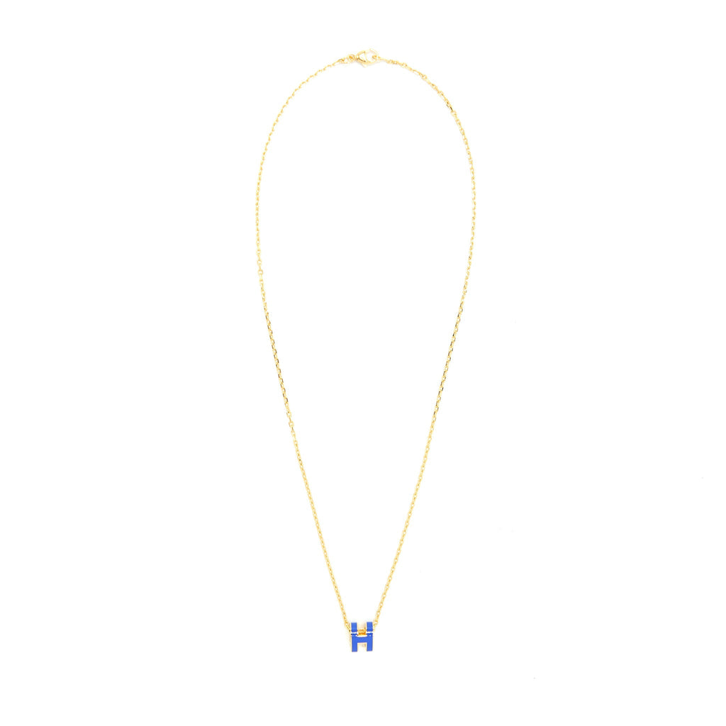 HERMES MINI POP H PENDANT BLUE ROYAL GHW