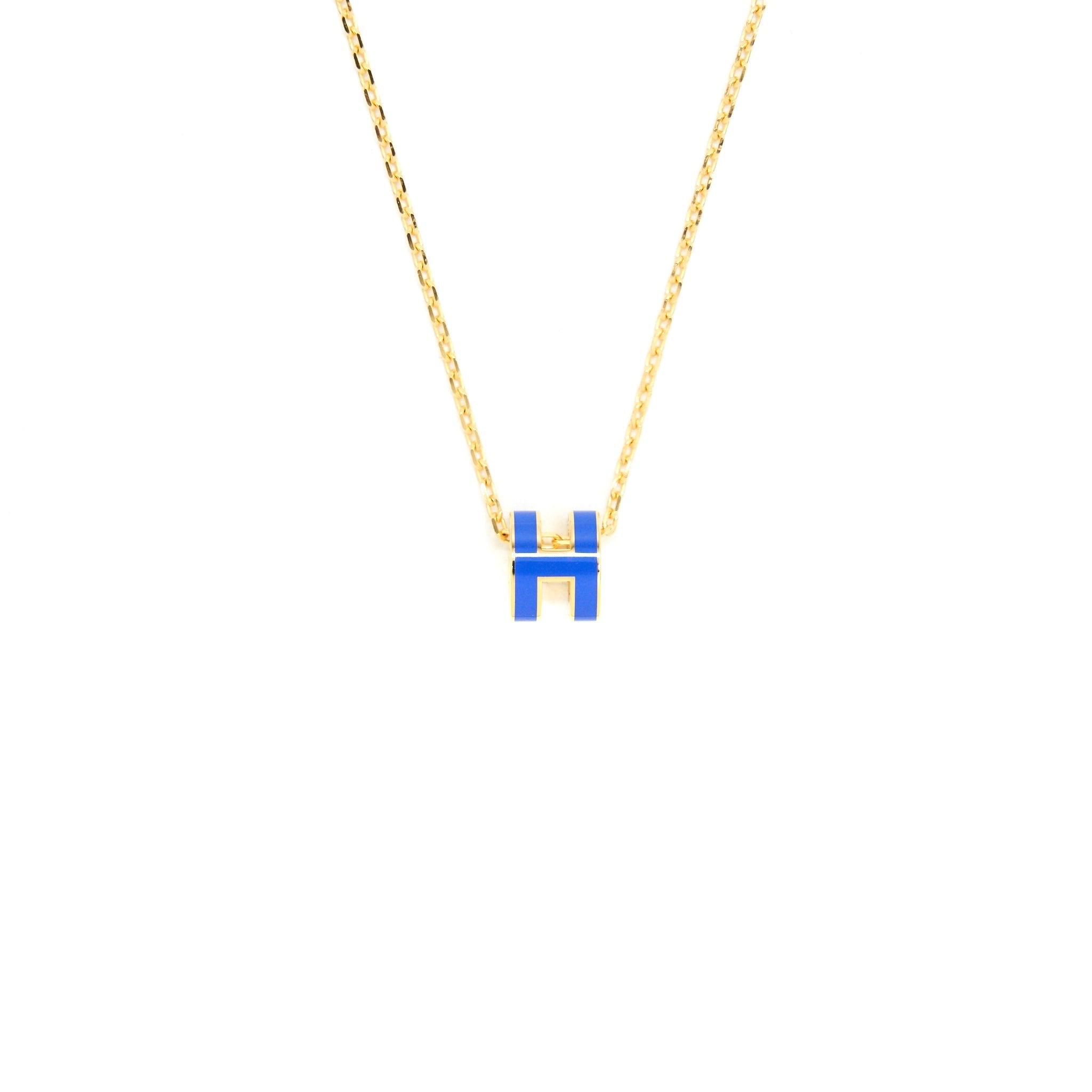 HERMES MINI POP H PENDANT BLUE ROYAL GHW
