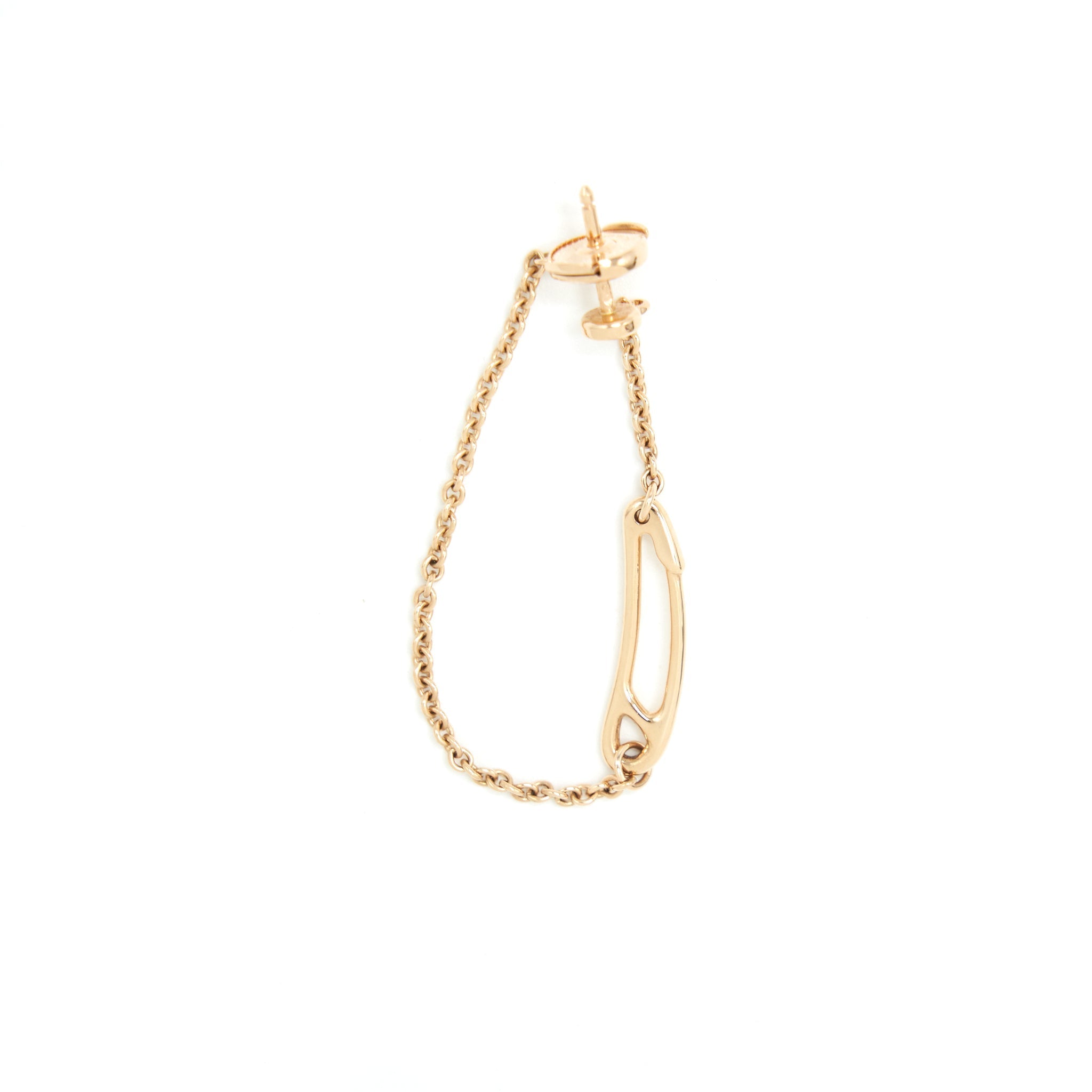 HERMES CHAINE D'ANCRE MINI PUNK EARRINGS ROSE GOLD