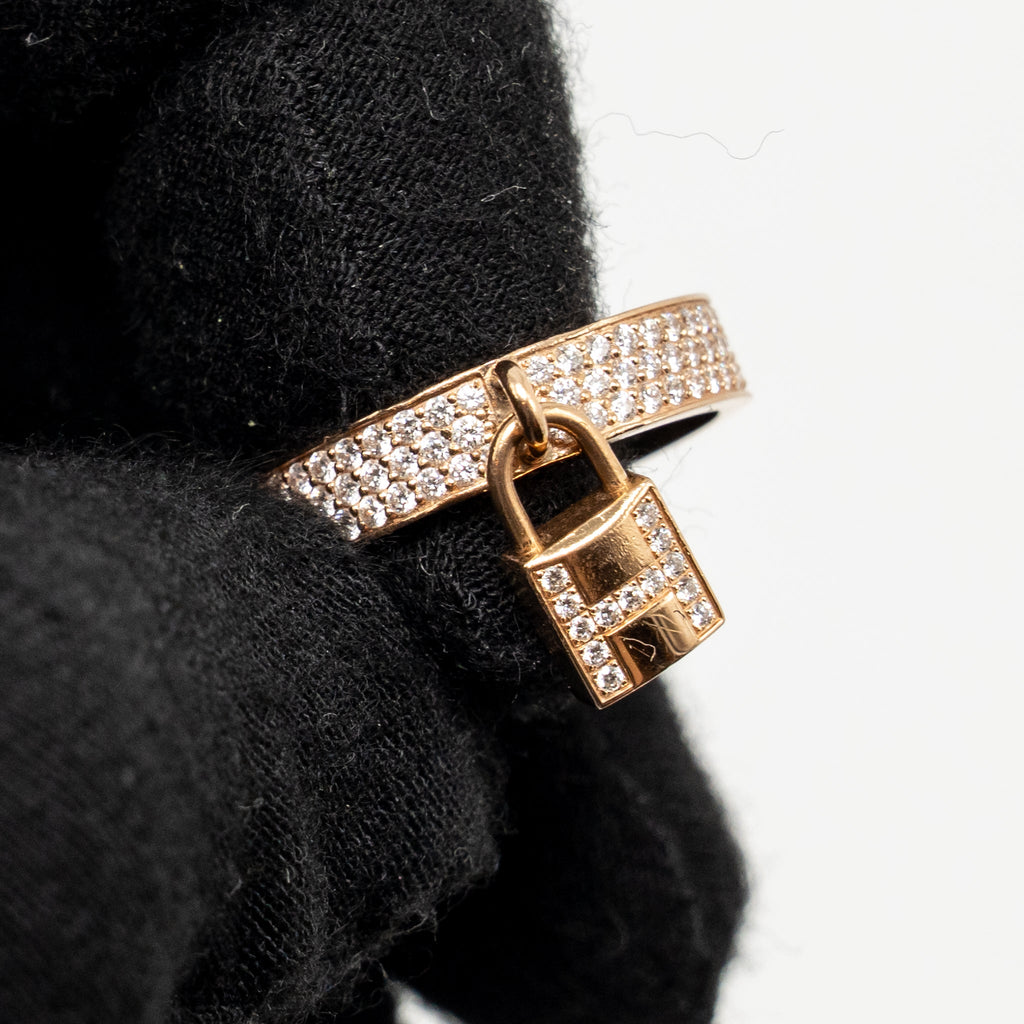 HERMES KELLY CLOCHETTE RING ROSE GOLD WITH DIAMONDS