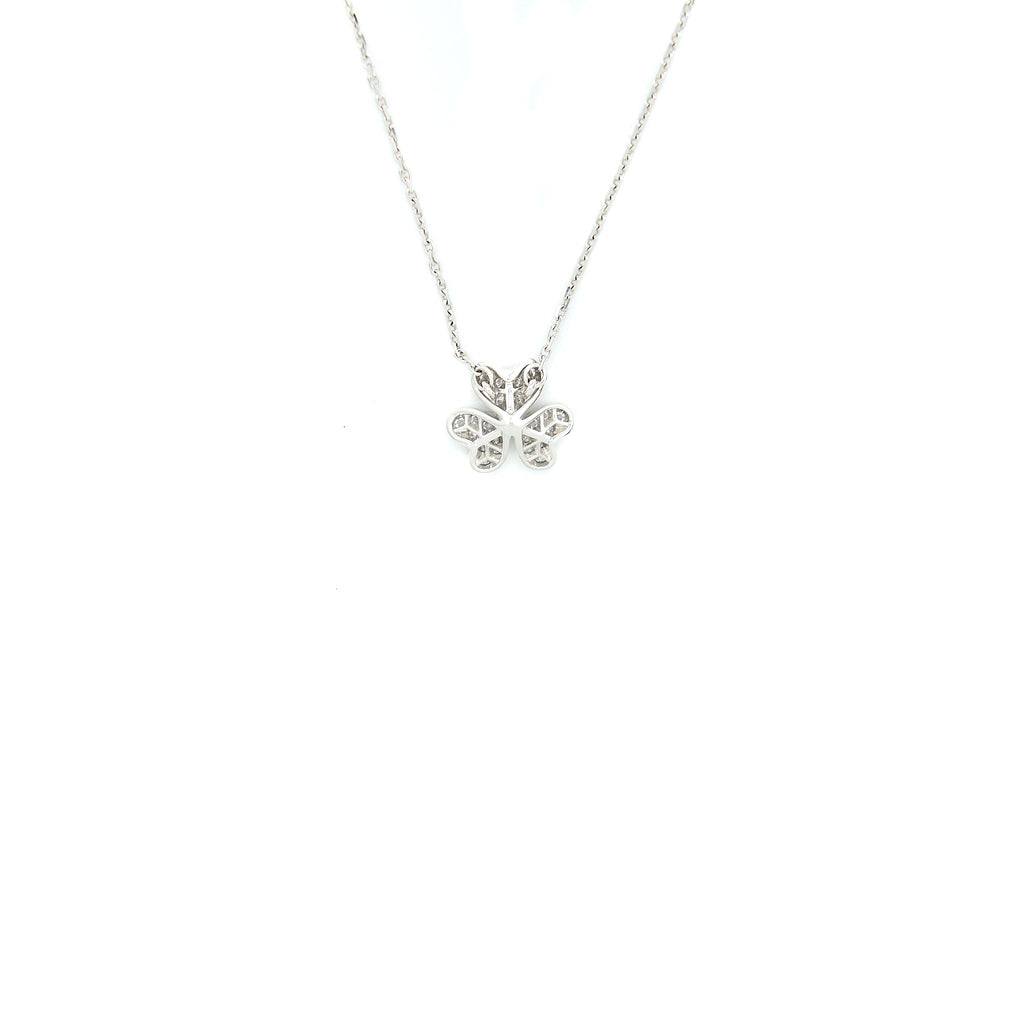 VAN CLEEF & ARPELS MINI MODEL FRIVOLE NECKLACE WHITE GOLD DIAMONDS
