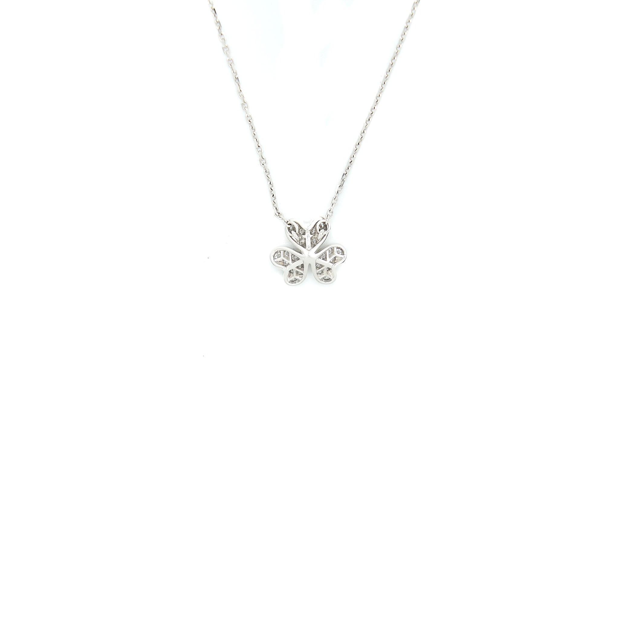 VAN CLEEF & ARPELS MINI MODEL FRIVOLE NECKLACE WHITE GOLD DIAMONDS
