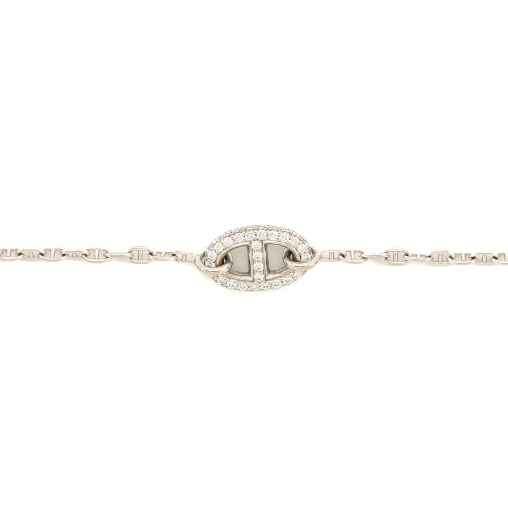 HERMES NEW FARANDOLE BRACELET WHITE GOLD WITH DIAMONDS