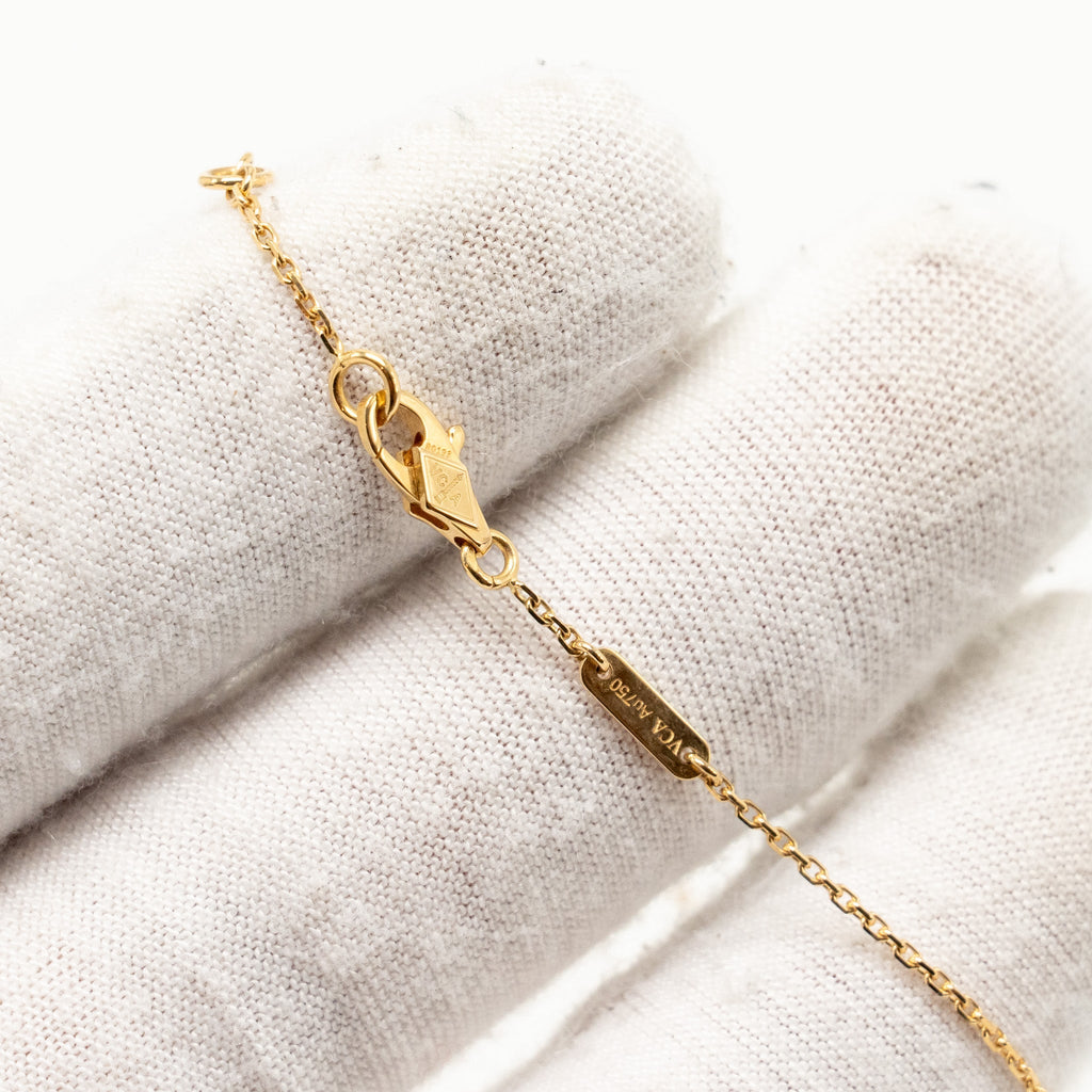 VAN CLEEF & ARPELS SWEET ALHAMBRA BUTTERFLY BRACELET MOTHER OF PEARL YELLOW GOLD
