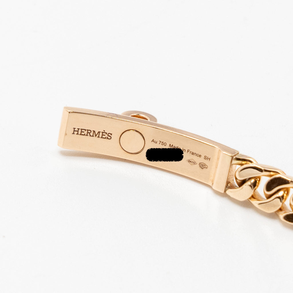 HERMES KELLY GOURMETTE BRACELET ROSE GOLD DIAMONDS
