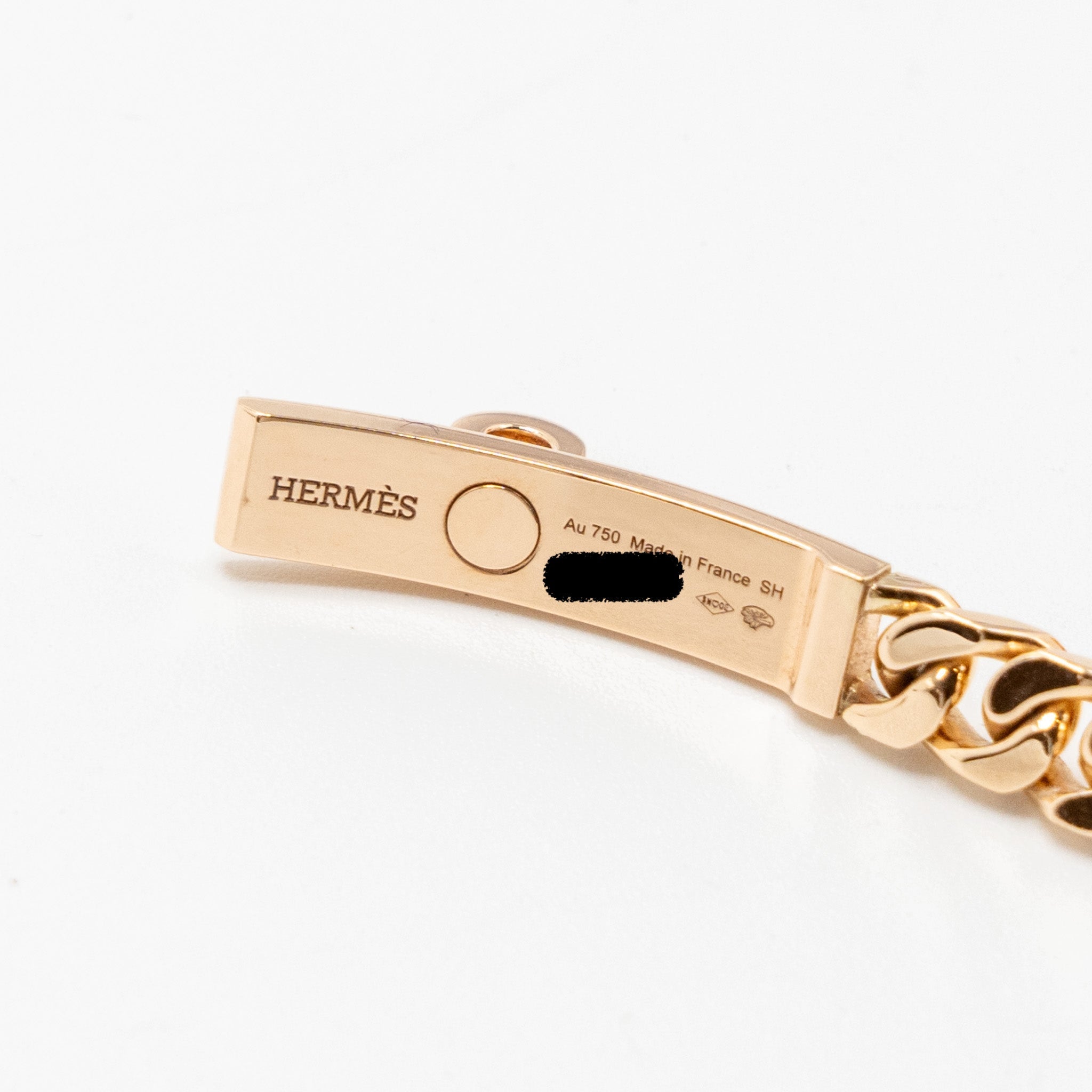 HERMES KELLY GOURMETTE BRACELET ROSE GOLD DIAMONDS