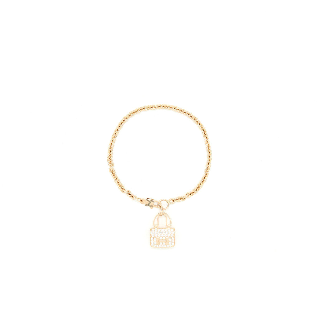 HERMES AMULETTES CONSTANCE BRACELET ROSE GOLD WITH DIAMONDS