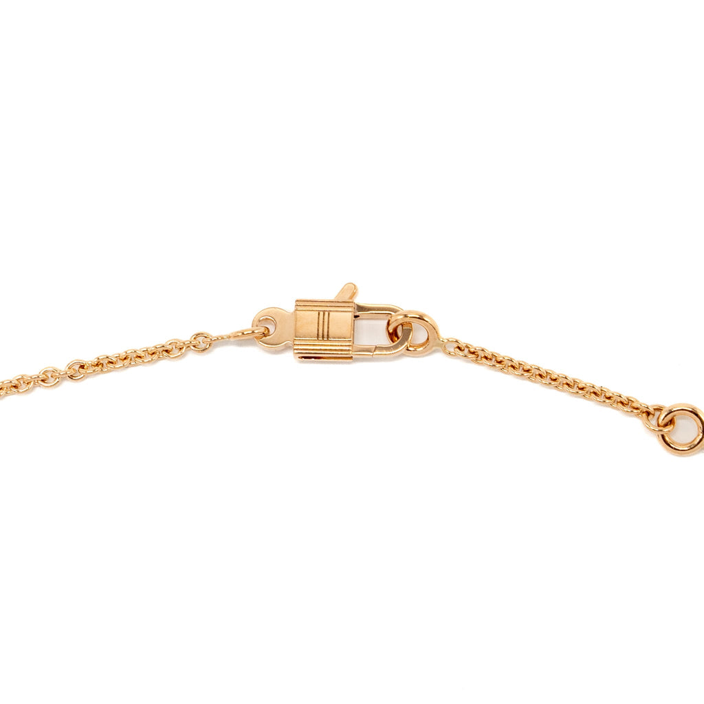HERMES AMULETTES CONSTANCE PENDANT ROSE GOLD/ PINK SAPPHIRE GEMSTONES