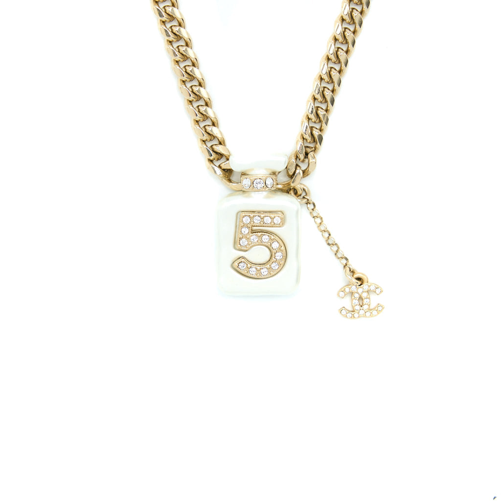 CHANEL NO.5 PERFUME BOTTLE CHOKER/ NECKLACE LGHW