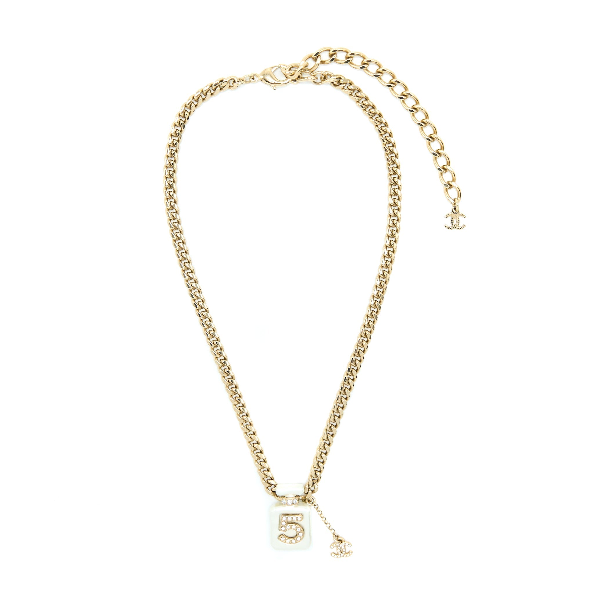 CHANEL NO.5 PERFUME BOTTLE CHOKER/ NECKLACE LGHW