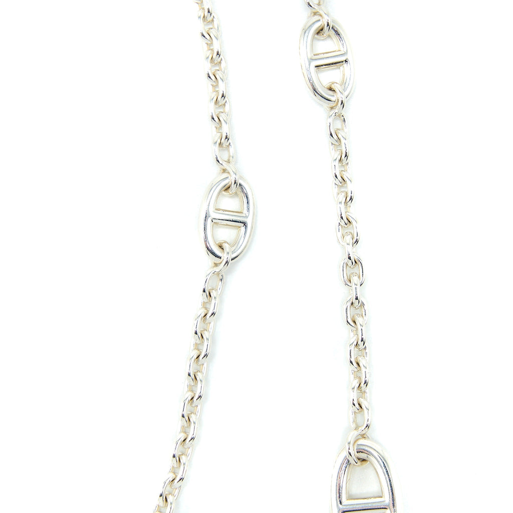 HERMES 160CM FARANDOLE LONG NECKLACE SILVER TONE