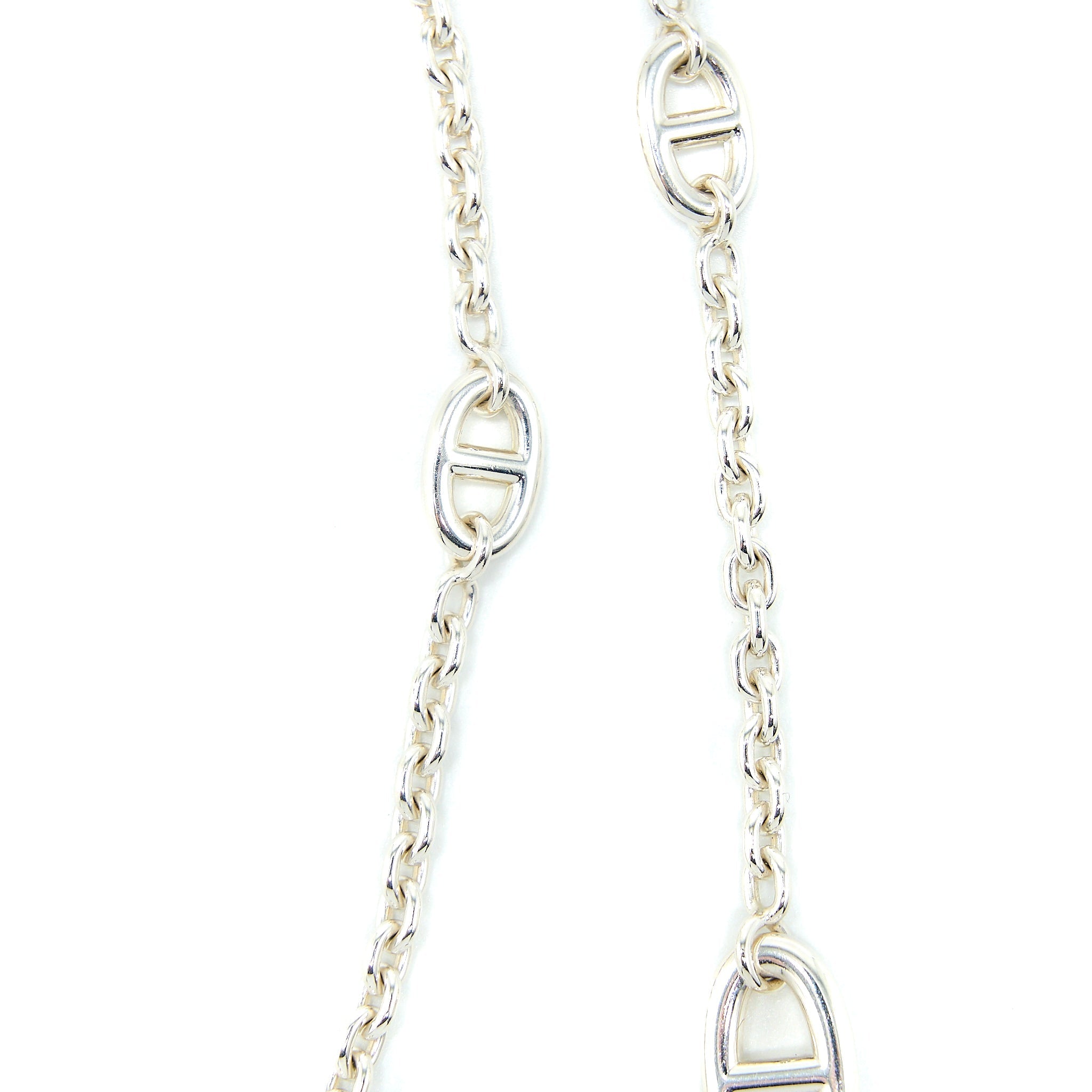 HERMES 160CM FARANDOLE LONG NECKLACE SILVER TONE