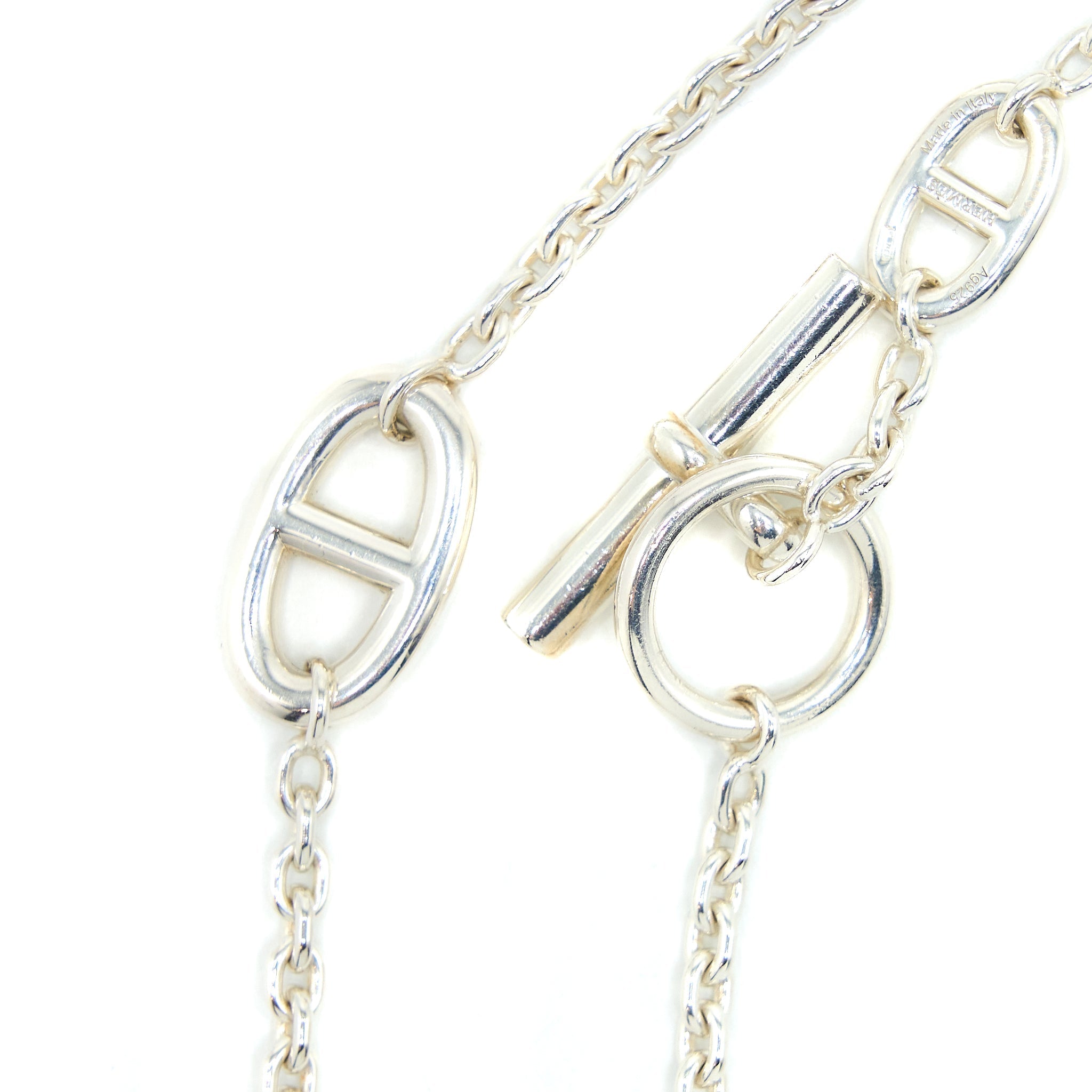 HERMES 160CM FARANDOLE LONG NECKLACE SILVER TONE