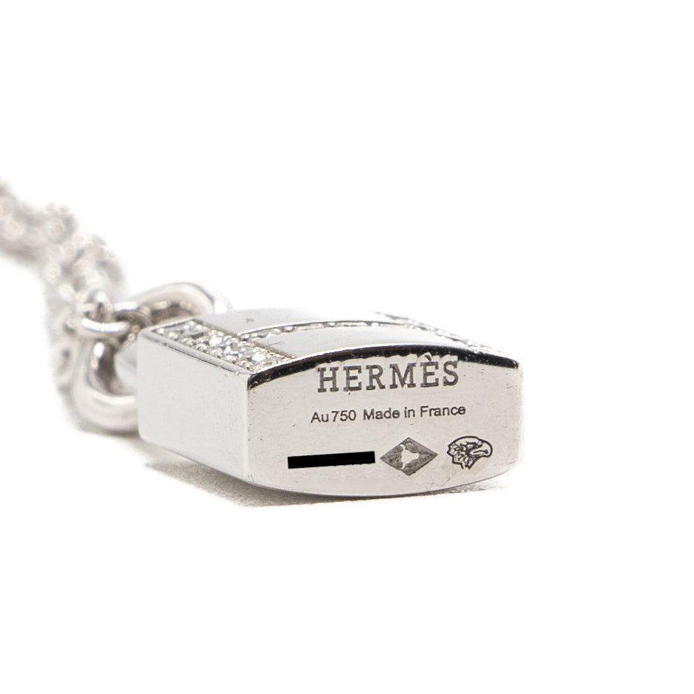 HERMES KELLY CADENAS PENDANT WHITE GOLD DIAMONDS