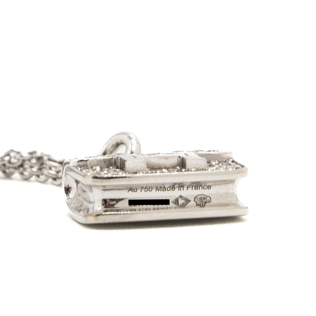 HERMES CONSTANCE AMULETTE PENDANT WHITE GOLD DIAMONDS