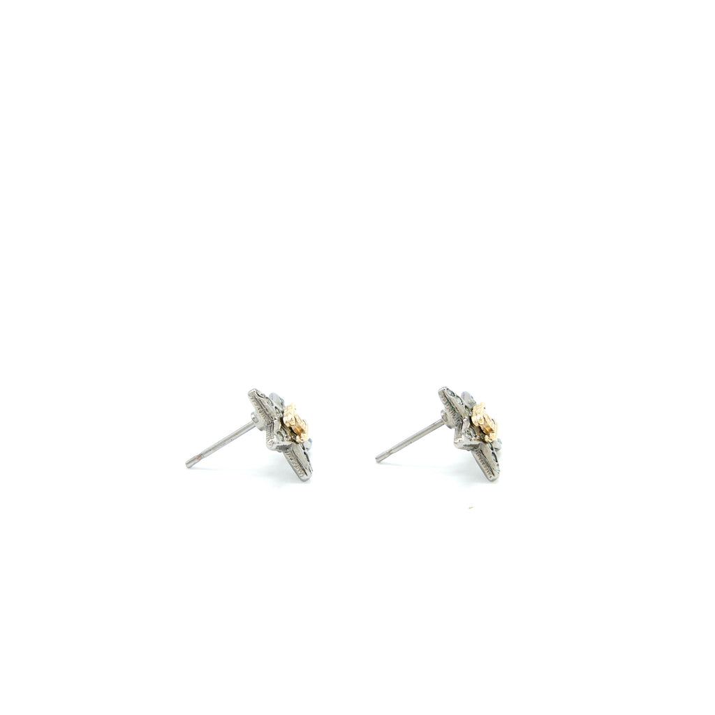 CHANEL CRYSTAL CC STAR EARRINGS