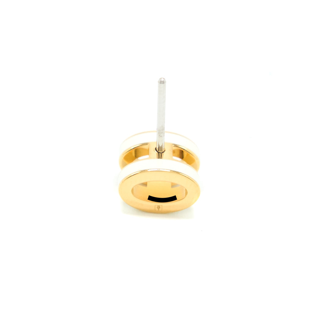 HERMES MINI POP H EARRING BLANC GHW