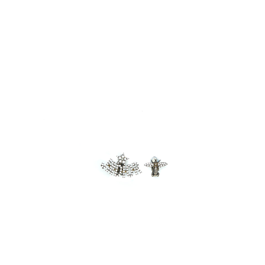 DIOR BEE & J’ADIOR EARRINGS SILVER TONE
