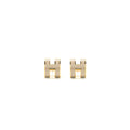 HERMES POP H EARRINGS MARRON GLACÉ ROSE GOLD