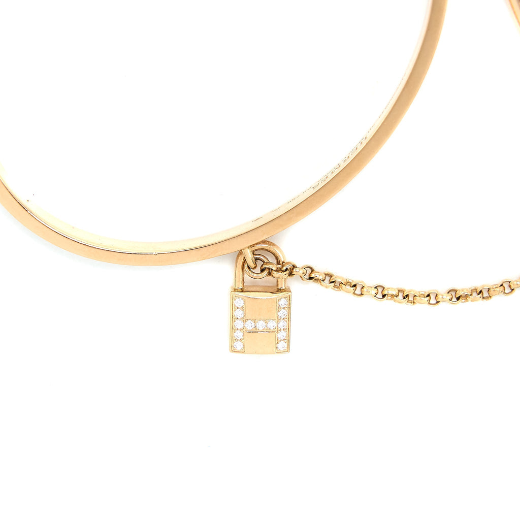 HERMES DOUBLE KELLY CLOCHETTE BRACELET WITH DIAMONDS ROSE GOLD