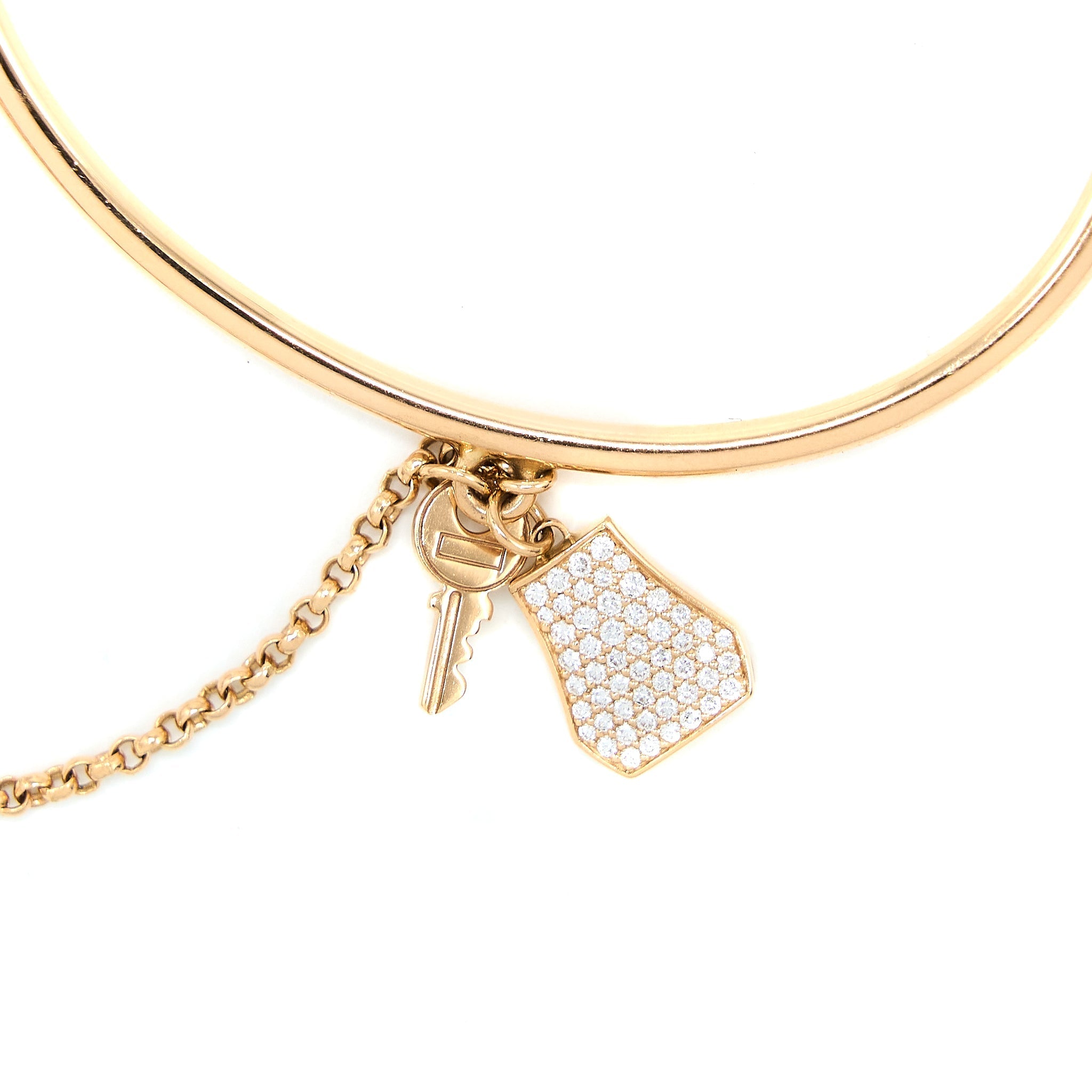HERMES DOUBLE KELLY CLOCHETTE BRACELET WITH DIAMONDS ROSE GOLD