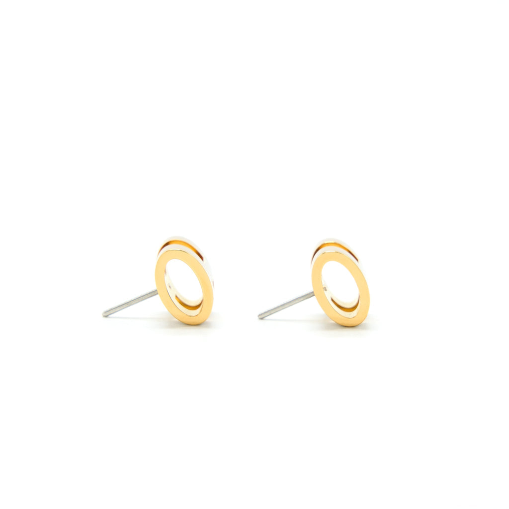 HERMES POP H EARRINGS MARRON GLACÉ ROSE GOLD