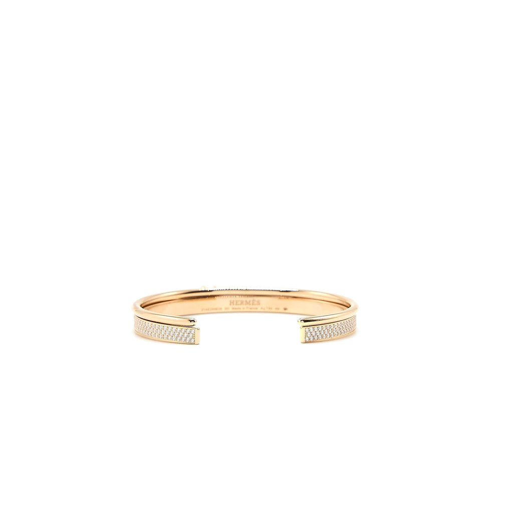 HERMES DOUBLE KELLY CLOCHETTE BRACELET WITH DIAMONDS ROSE GOLD