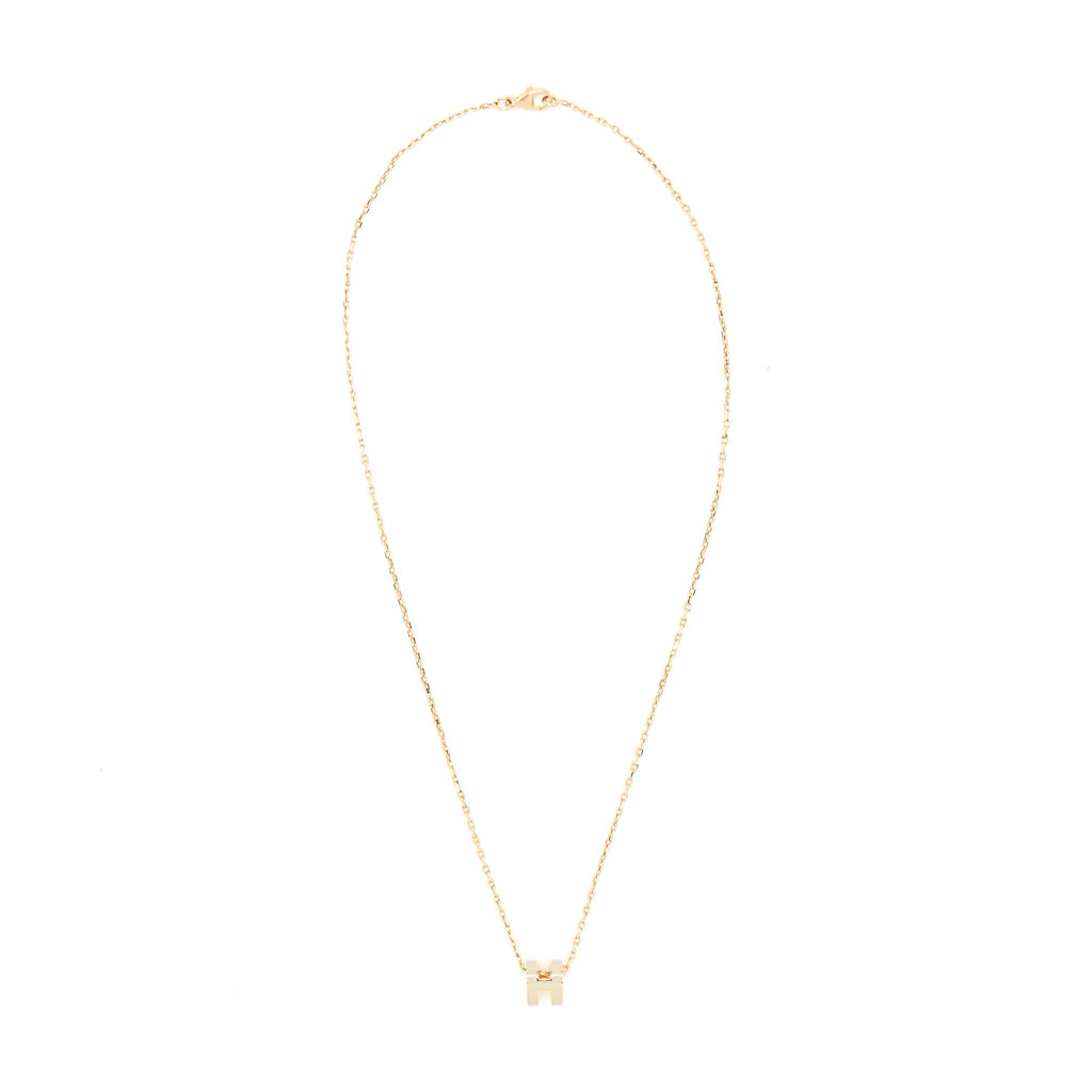 HERMES MINI POP H PENDANT MARRON GLACE ROSE GOLD